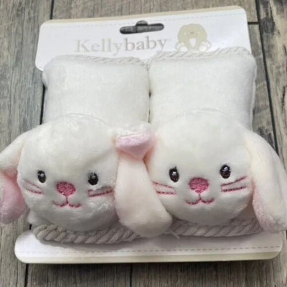 Lot of 36 Kelly Baby 2 Pack Baby Seat Belt Strap Covers Sleeve Bunny Design 5" - Picture 1 of 3